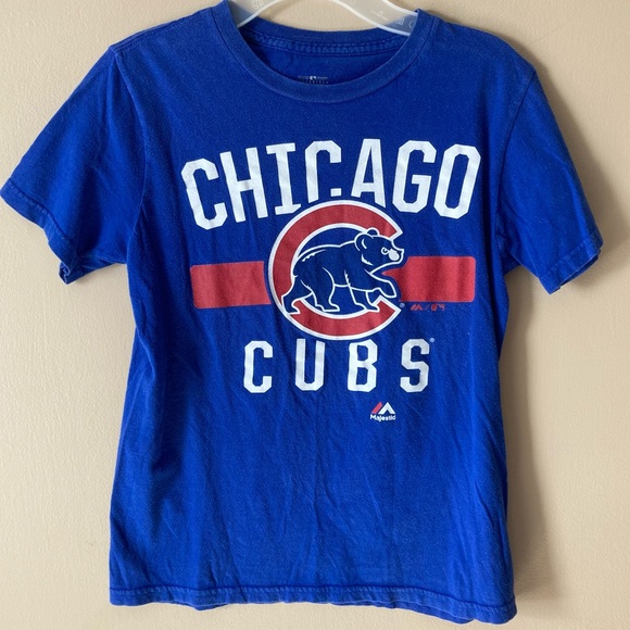 Chicago Cubs Tee Shirt Women’s Medium (10-12) Majestic MLB - Picture 1 of 5